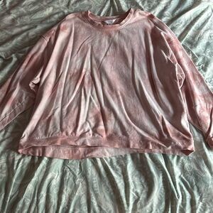 Baby Pink and White Long Sleeve Top